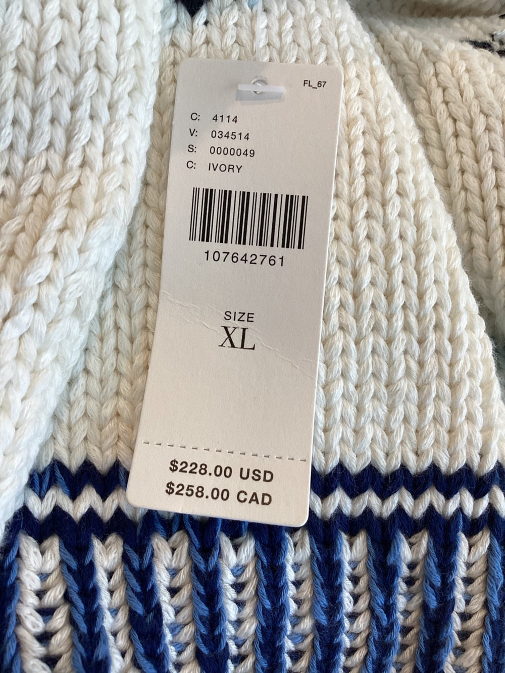 Anthropologie Bee Cardigan Sweater Maeve Icon Chunky New XL Ivory Bumblebee - Picture 14 of 15